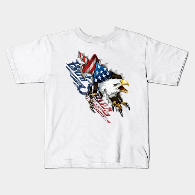 Bob Seger Eagel American flag Kids T-Shirt by bodisemok